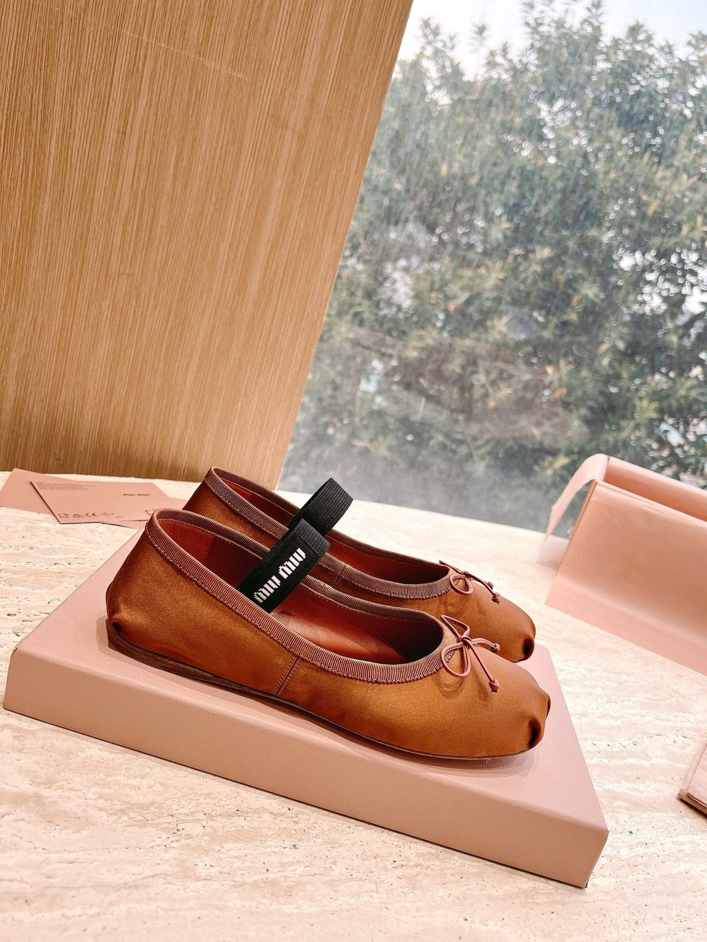 UA Miu Miu Satin Ballerinas