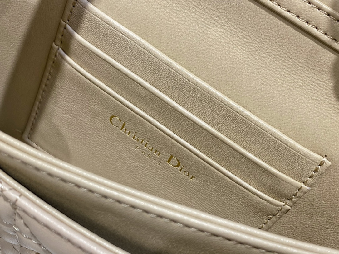 miss D*or mini handbag beige cannage woven pattern lambskin s0980onmj-m116 21 x 11.5 x 4.5 cm
