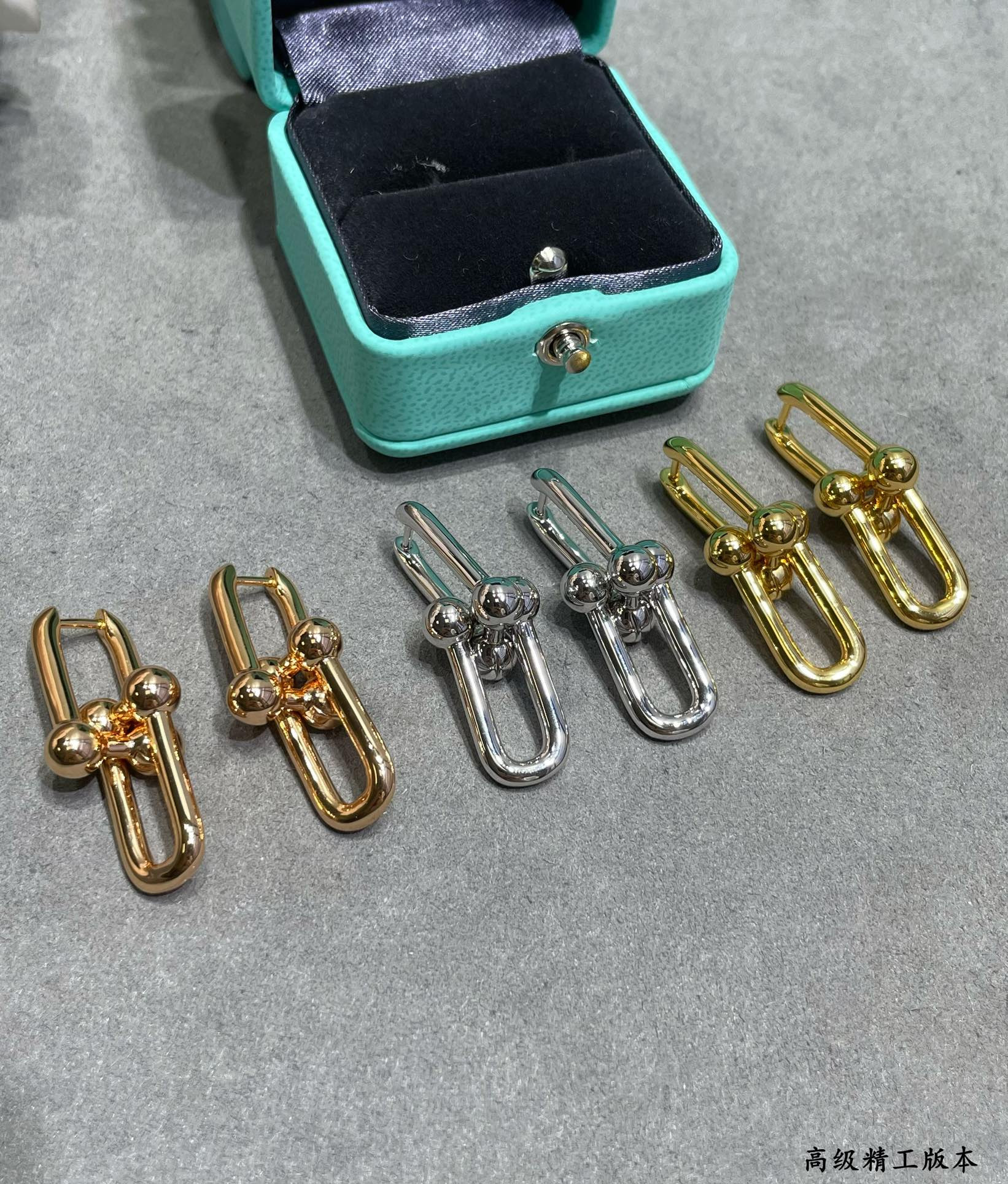 T*f*ny & co. polished stirrup double hoop earrings