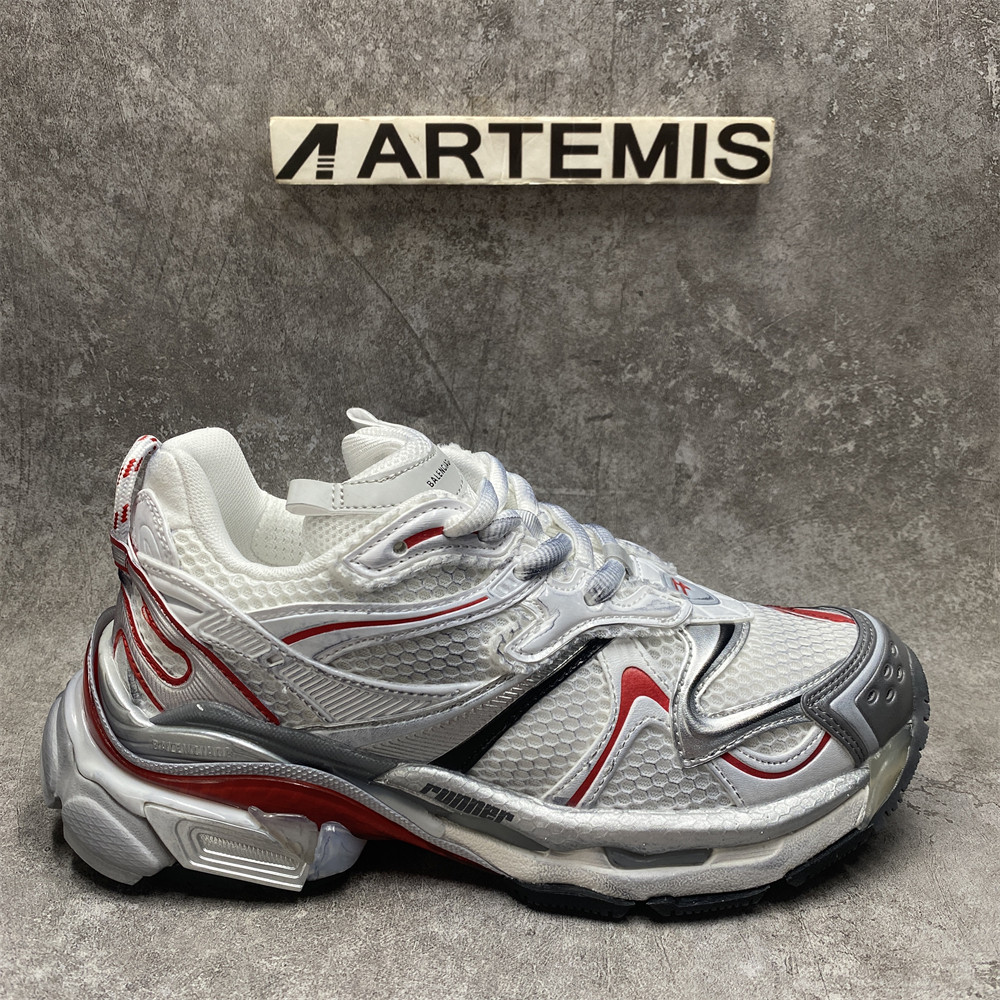 Balenciga Runner White Grey Red