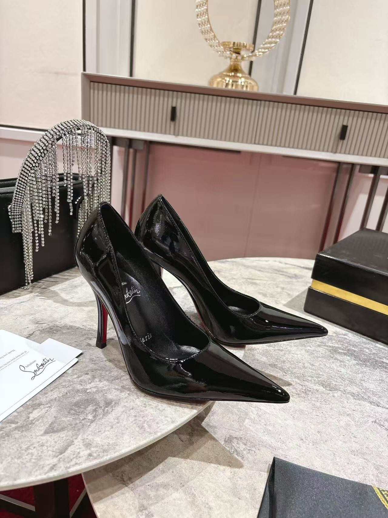 ua Ch**an louboutin cl red-bottom shoes 10cm heel