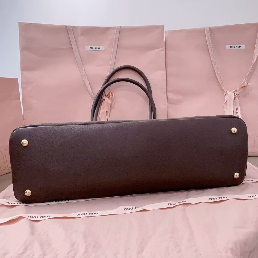 Miu Miu Aventure nappa leather bag 22.5x44x14.5cm