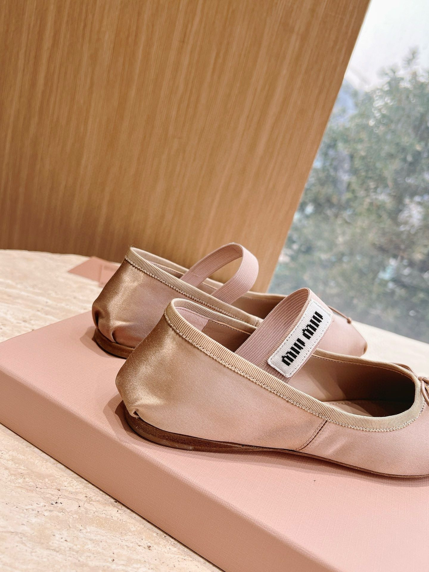 UA Miu Miu Satin Ballerinas