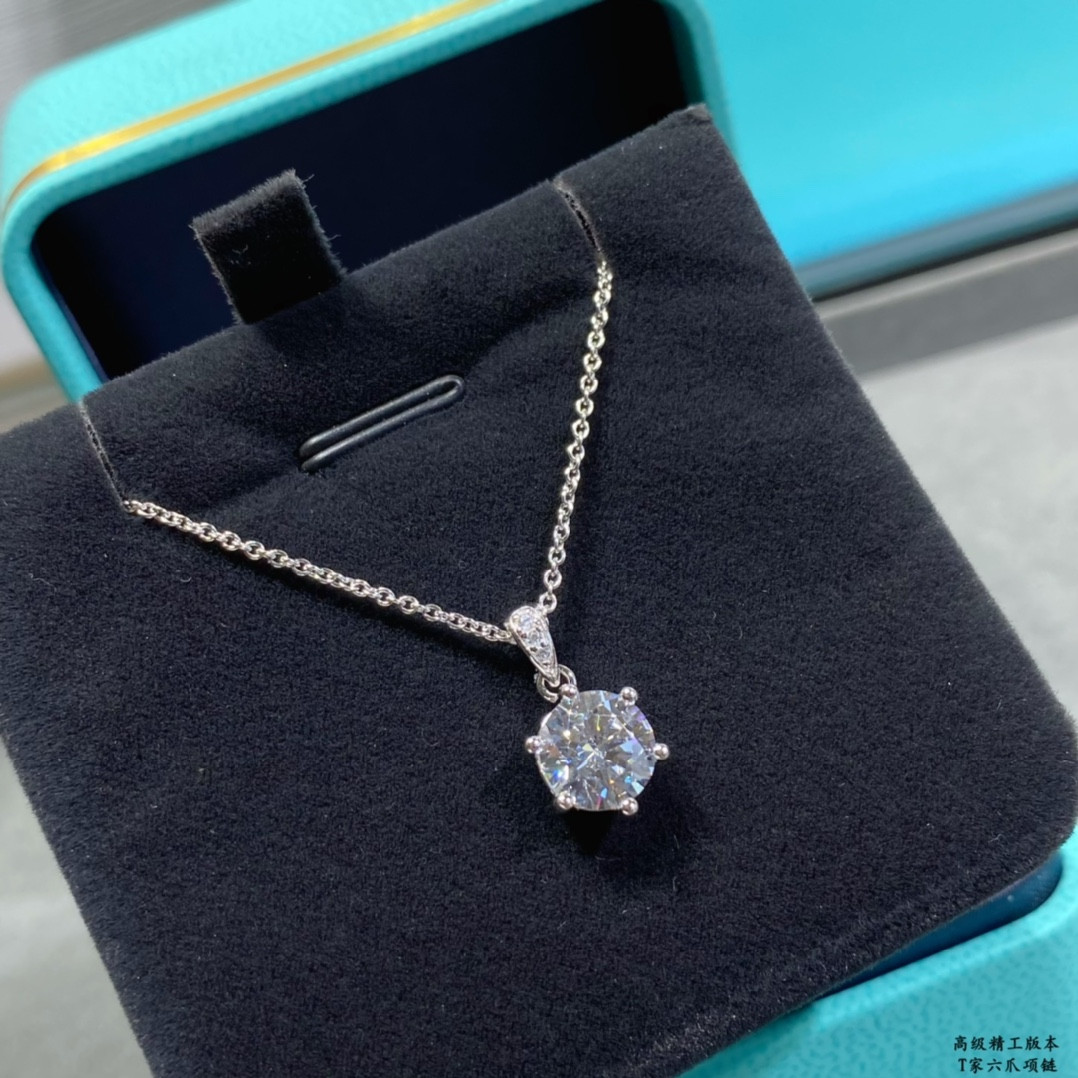 T*f*ny & co. setting six-prong pendant necklace ag925