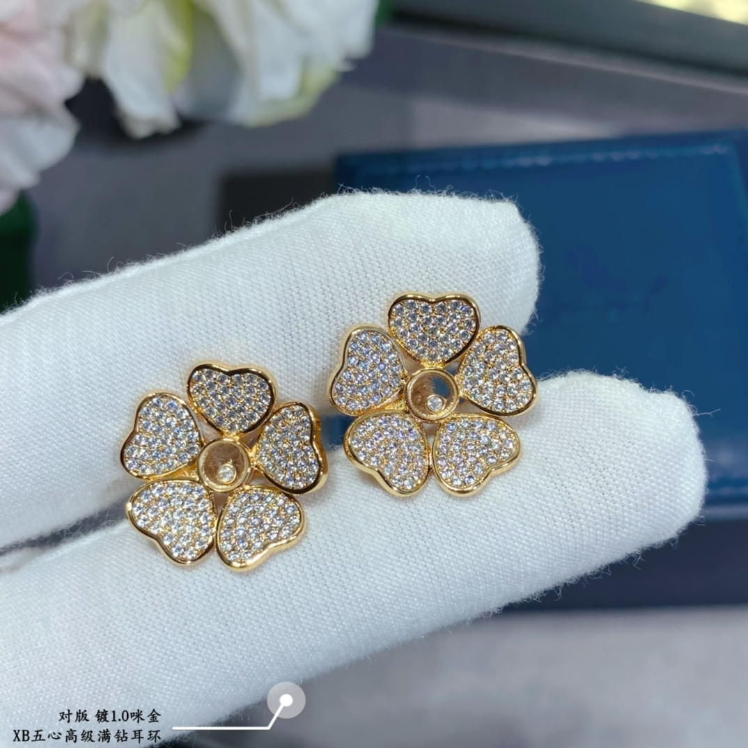 chopard five He**ts full di*m*nd earrings