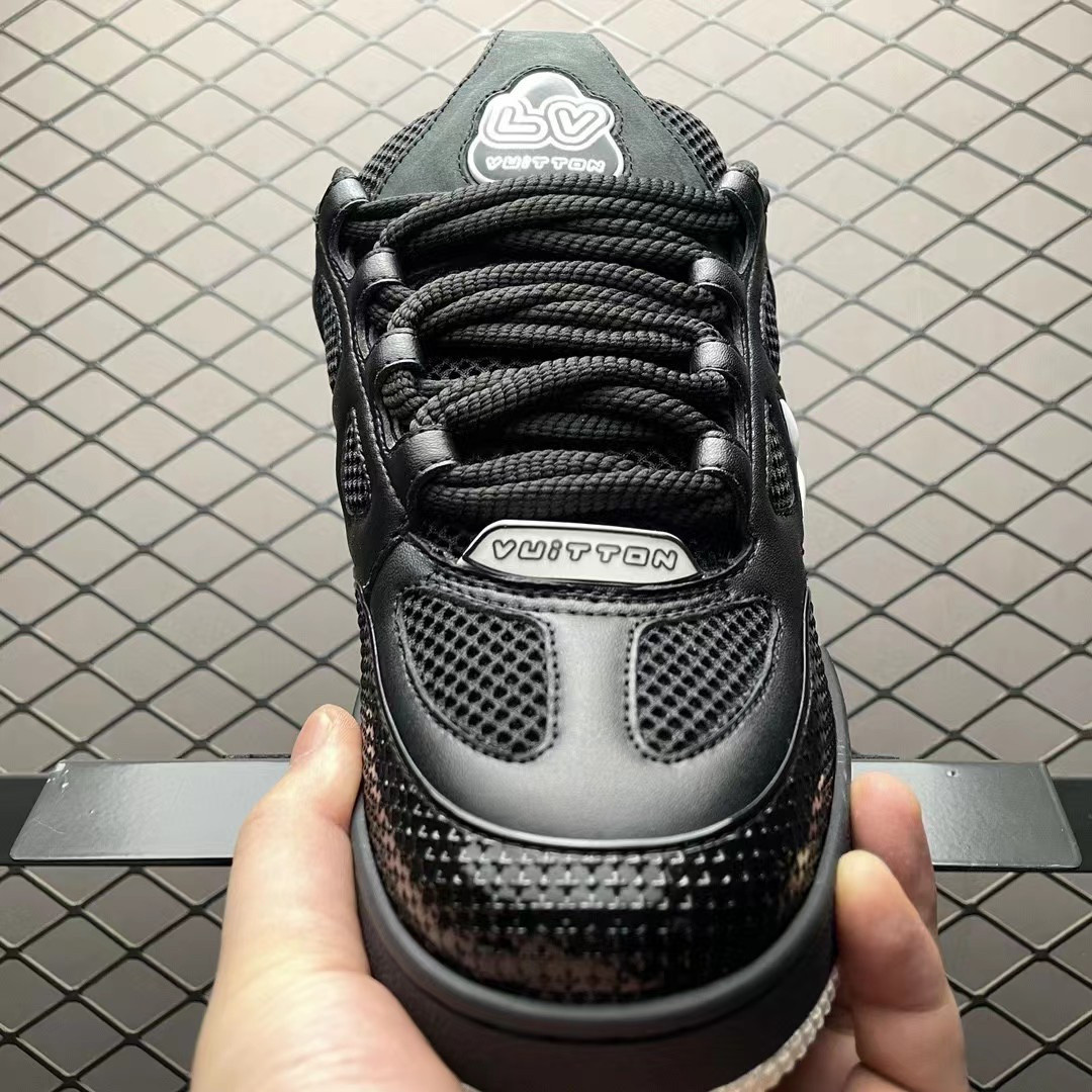 ua l0*is V*t0n lv skate sneaker black white