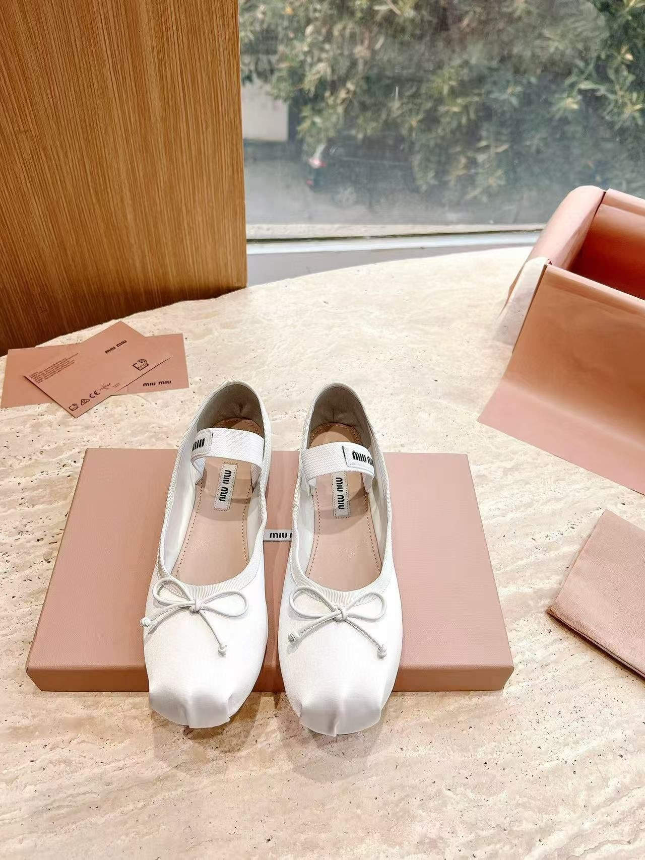 UA Miu Miu Satin Ballerinas