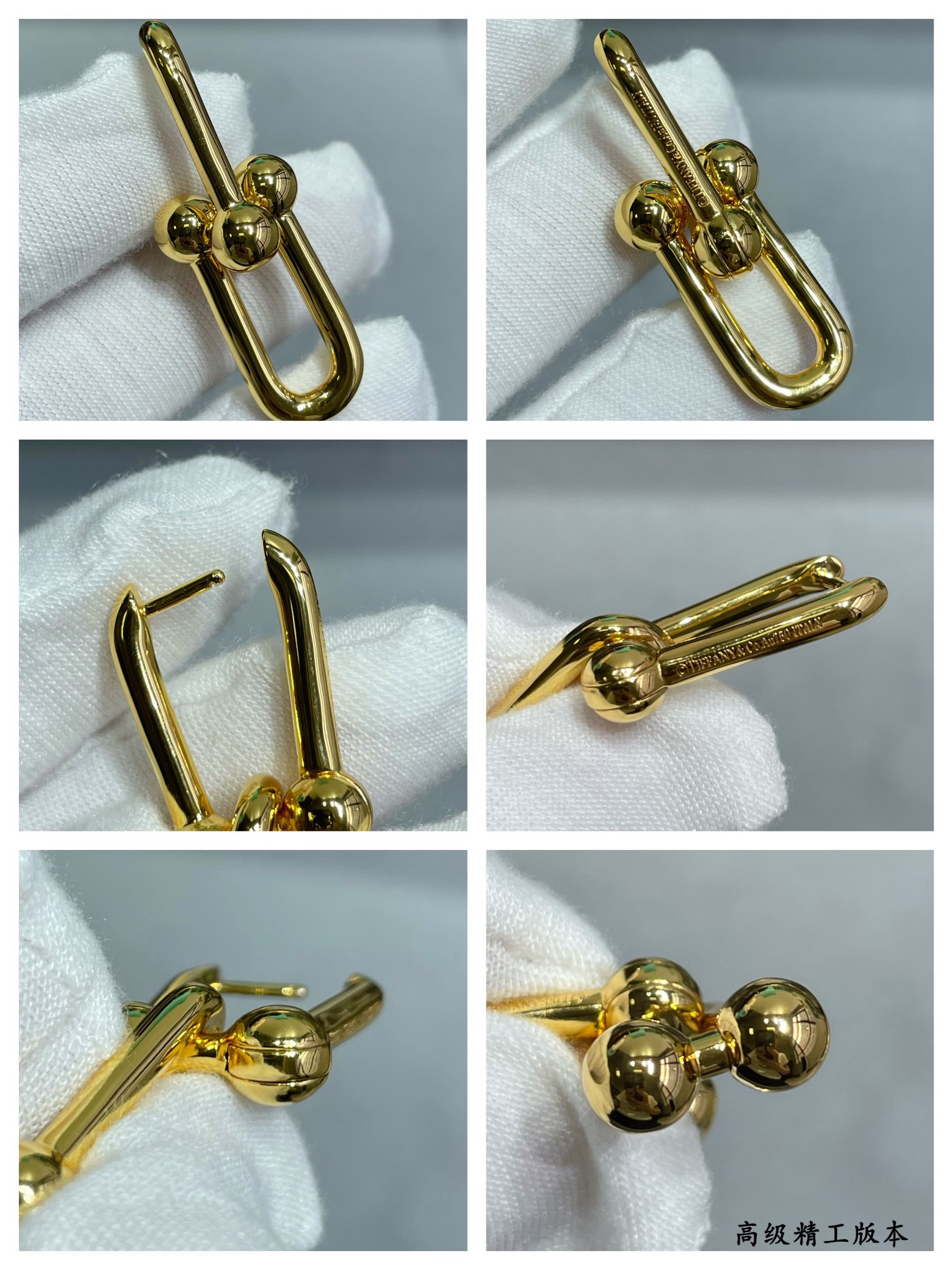 T*f*ny & co. polished stirrup double hoop earrings