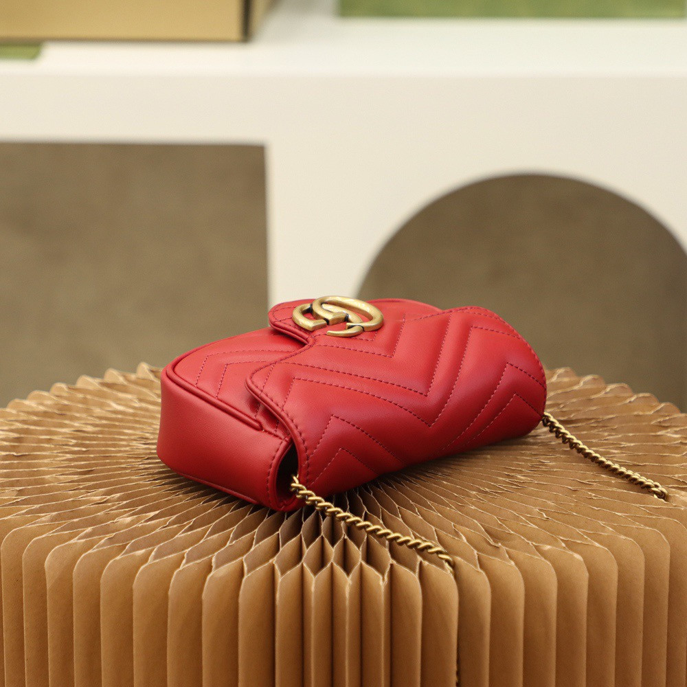 gg marmont matelasse leather S*per mini bag 16.5x10.2x5.1cm