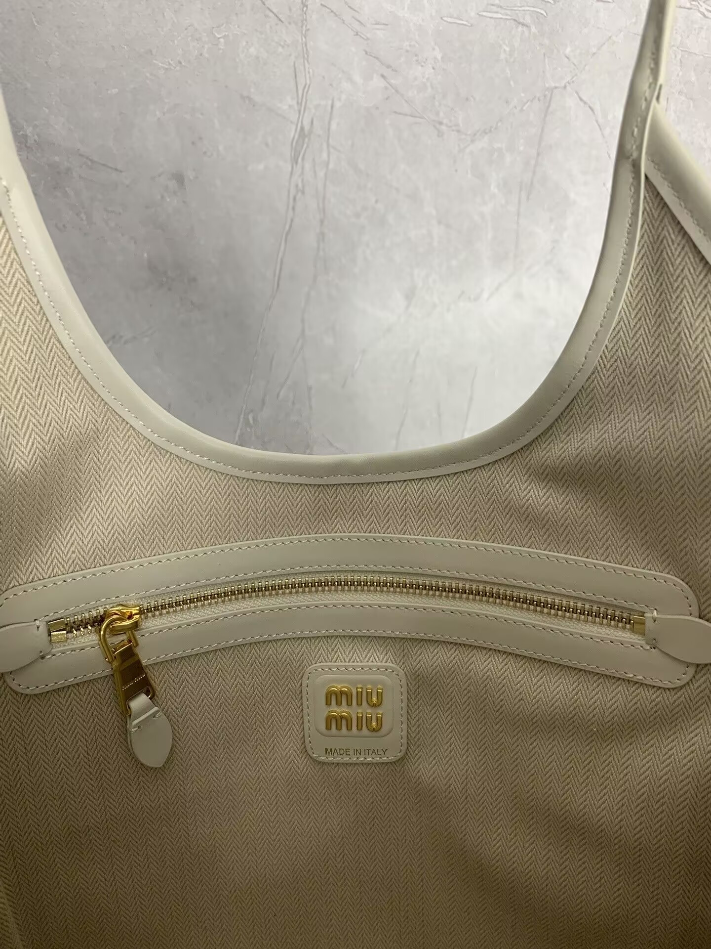 Miu Miu IVY leather patchwork bag 40x35cm