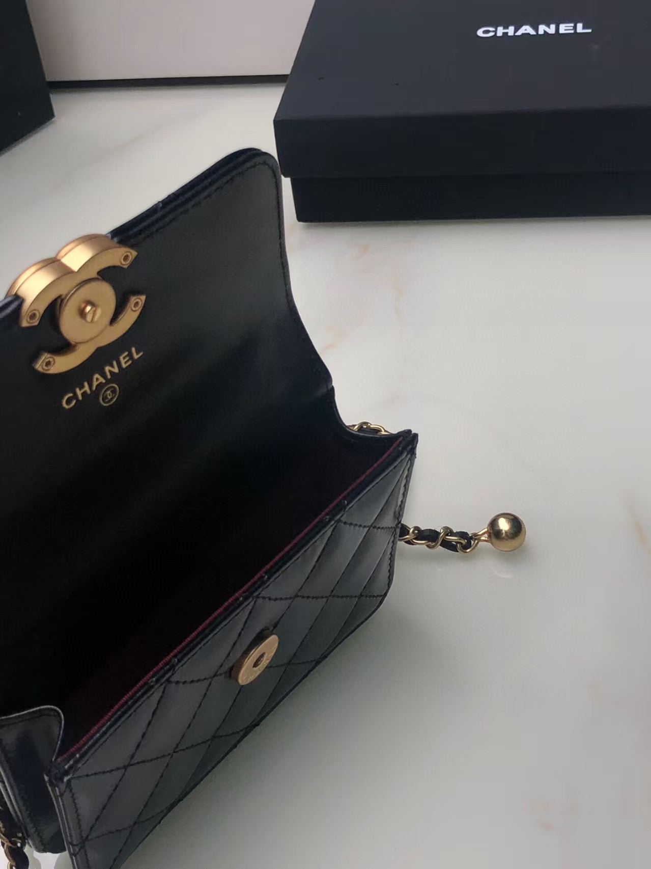 Ch*el mini flap bag 12x9x2cm
