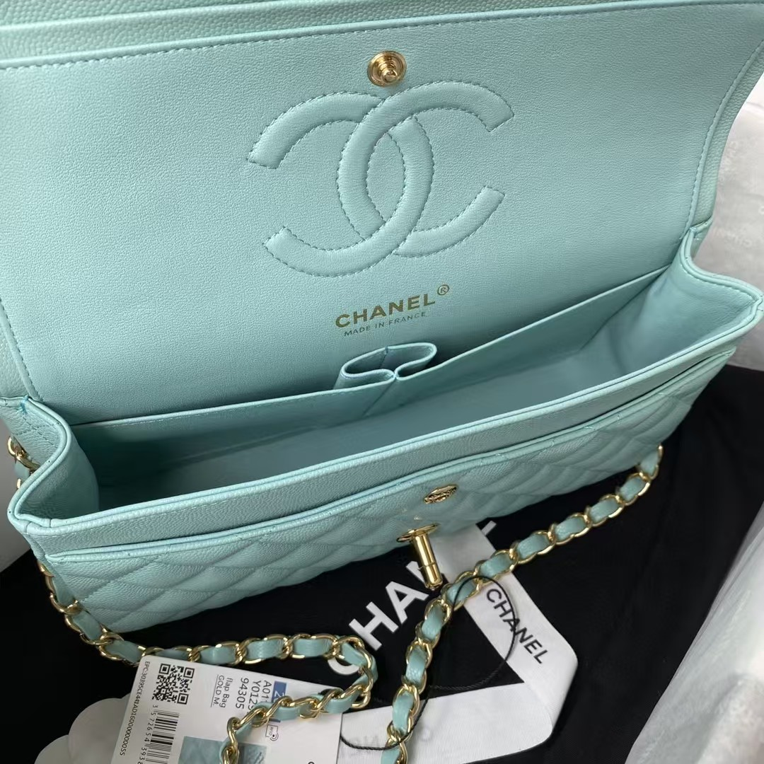 Ch*el classic flap bag 15.5×25.5×6.5cm