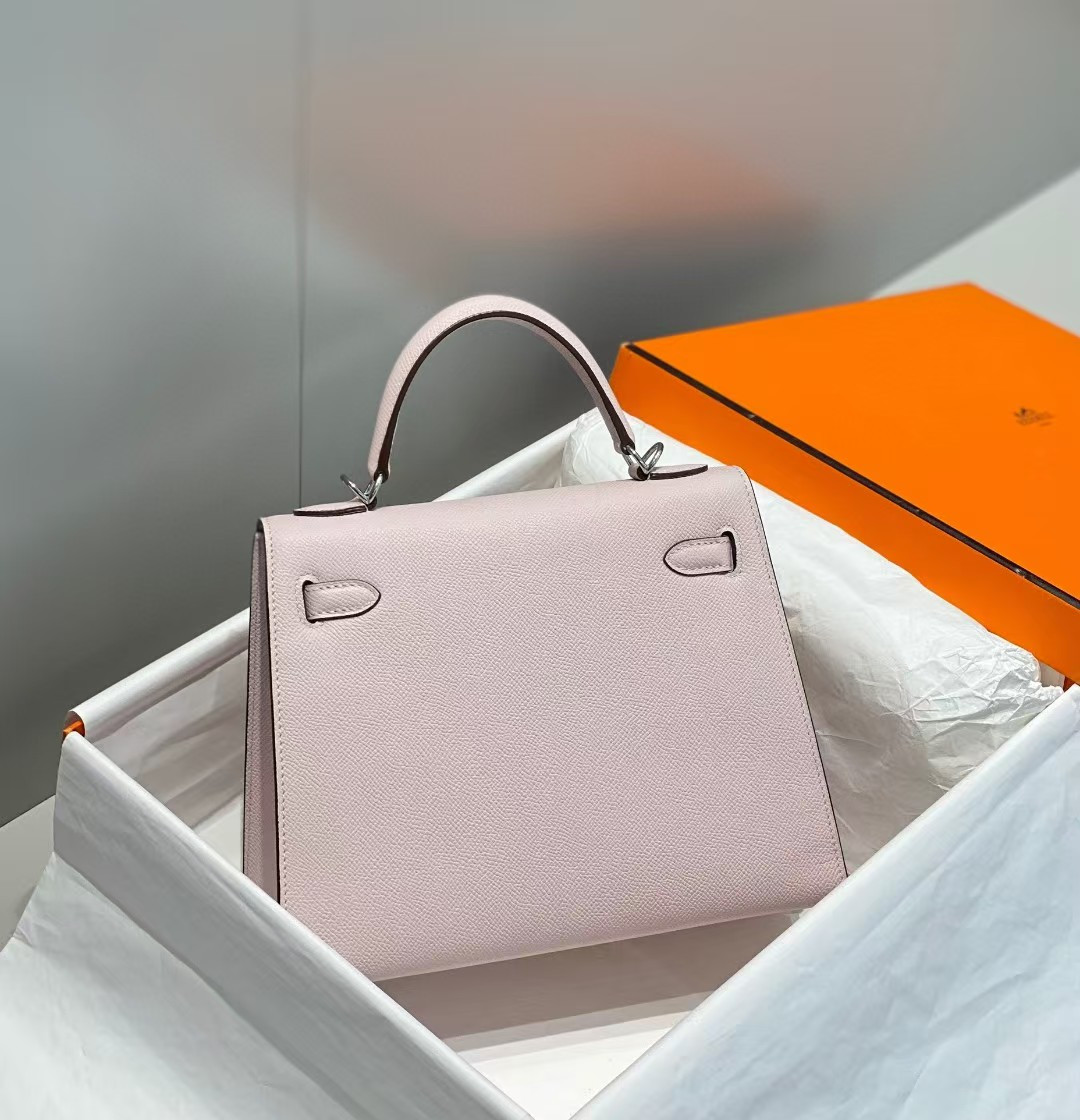 HERMÈS Kelly Silver-tone Hardware 25