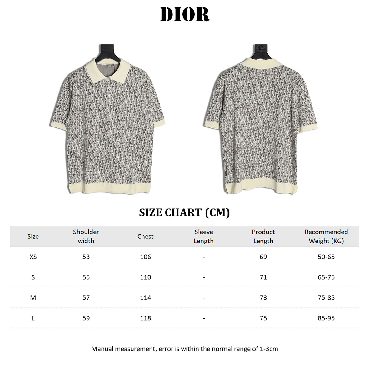 D*or knitting short-sleeved polo shirt