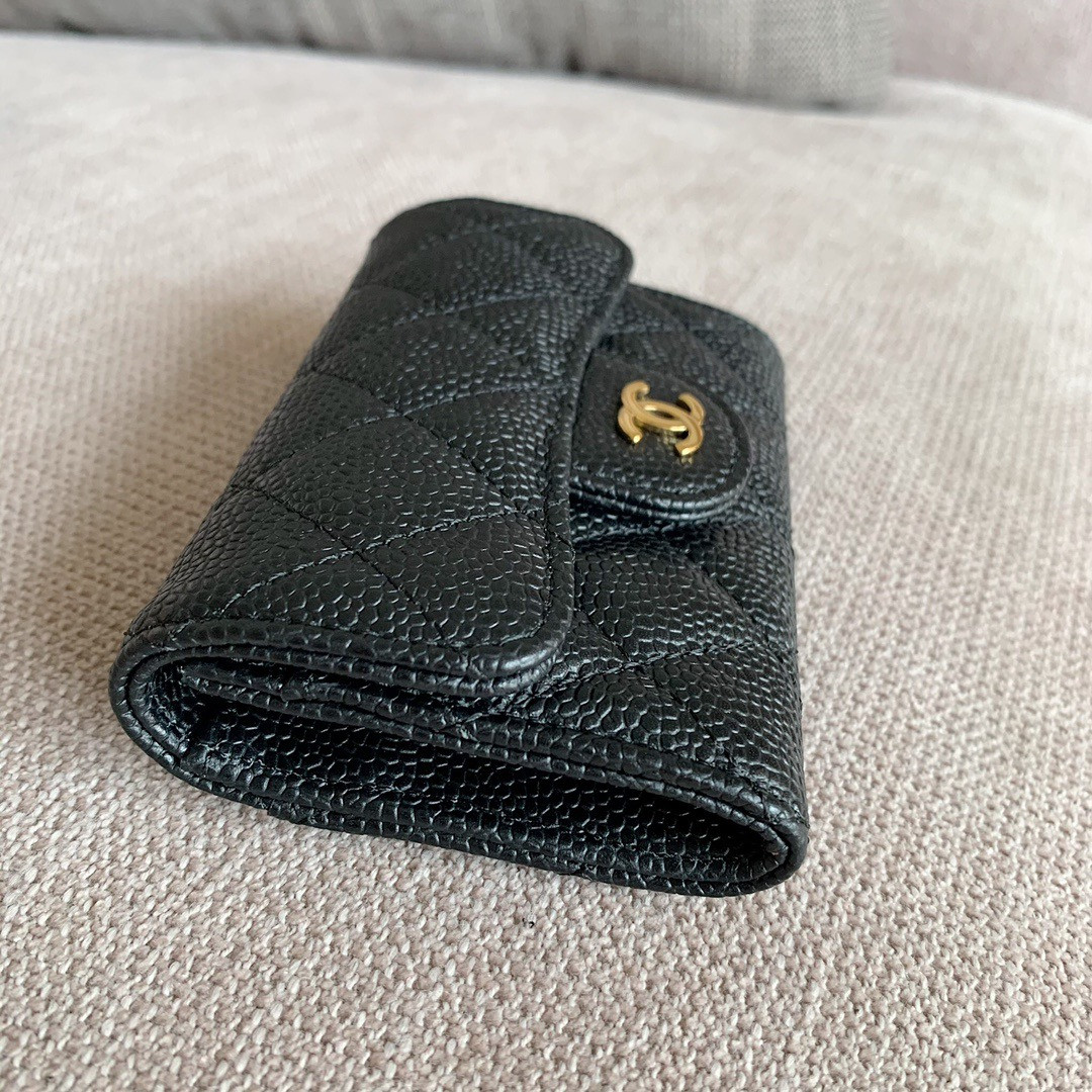 Ch*el cf classic flap coin purse card holder