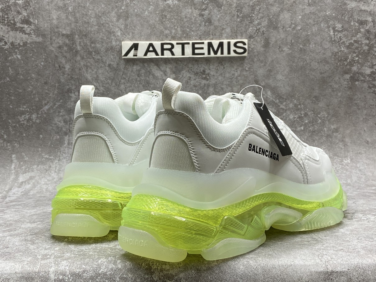 Balenciga Triple S White Green Clear Sole