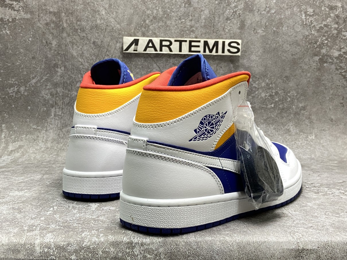 Air Jordan 1 Mid Royal Blue Laser Orange