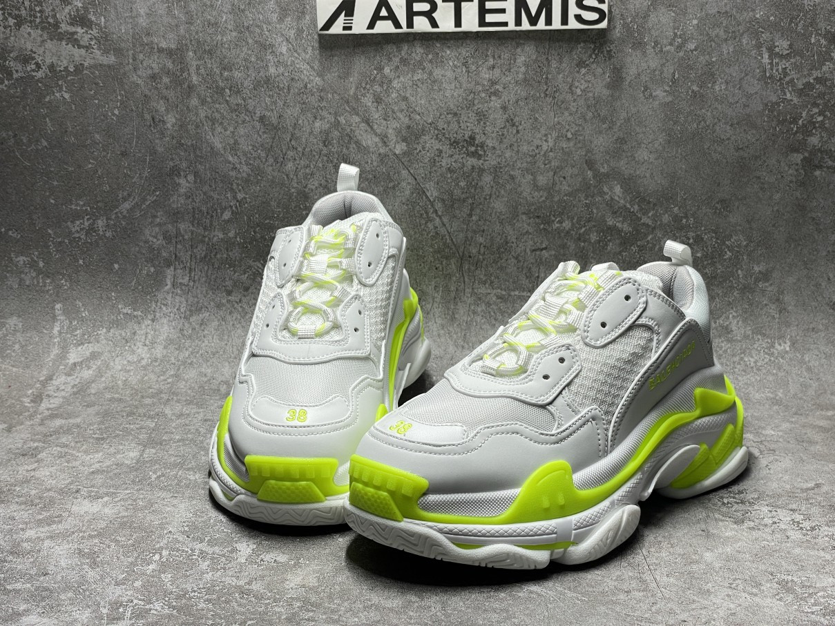 Balenciga Triple S White Fluo Yellow