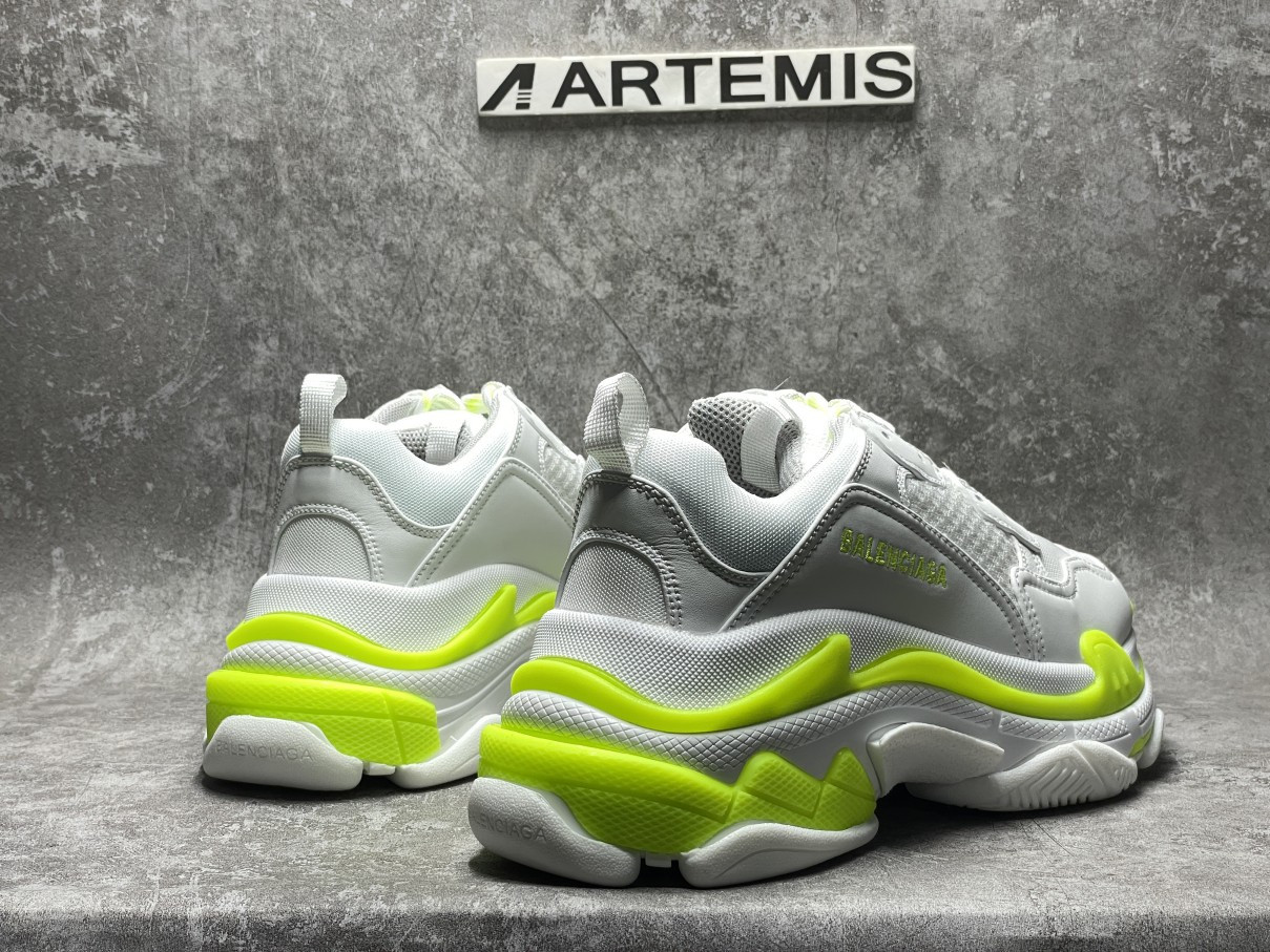 Balenciga Triple S White Fluo Yellow
