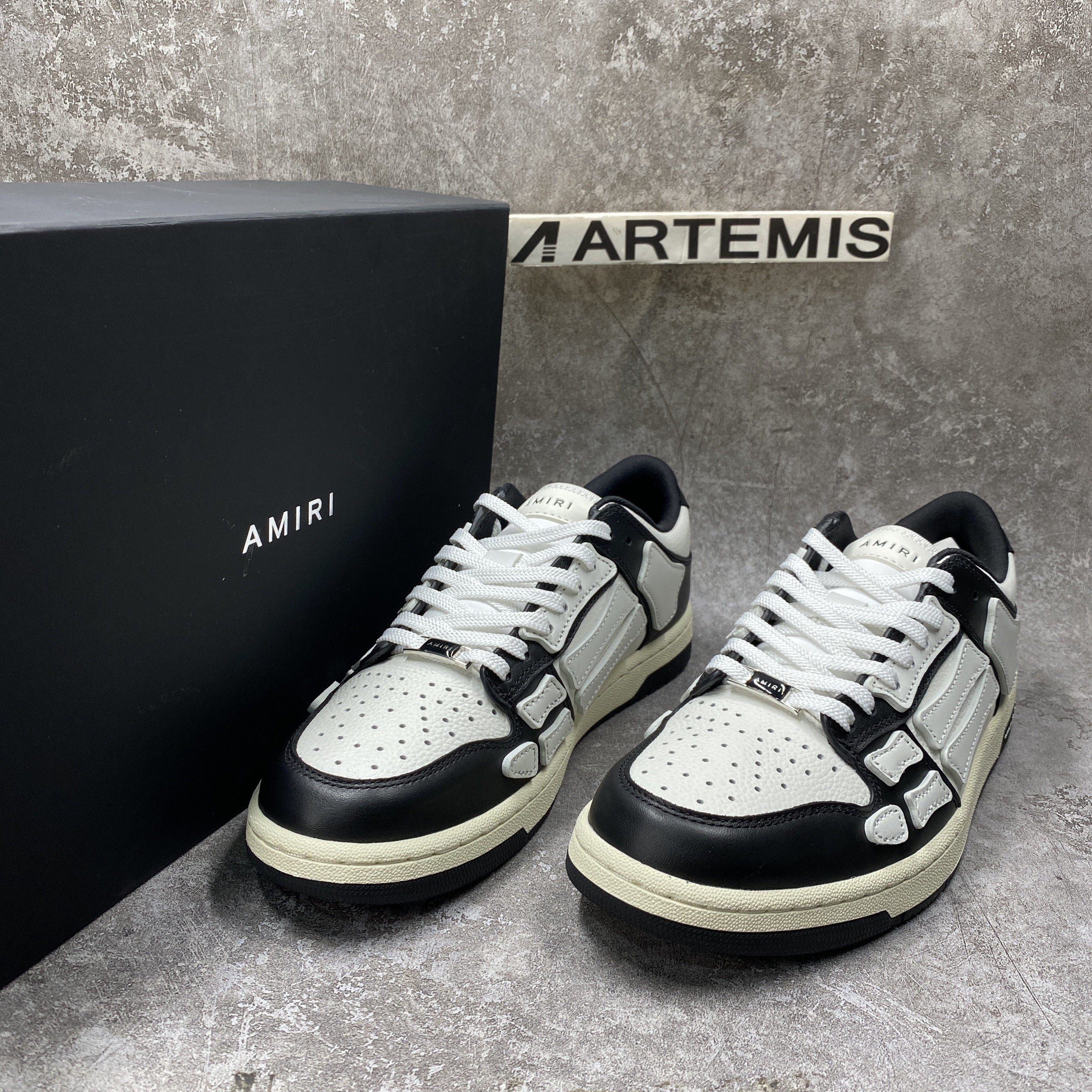 Amiri Skel Top Low Black White