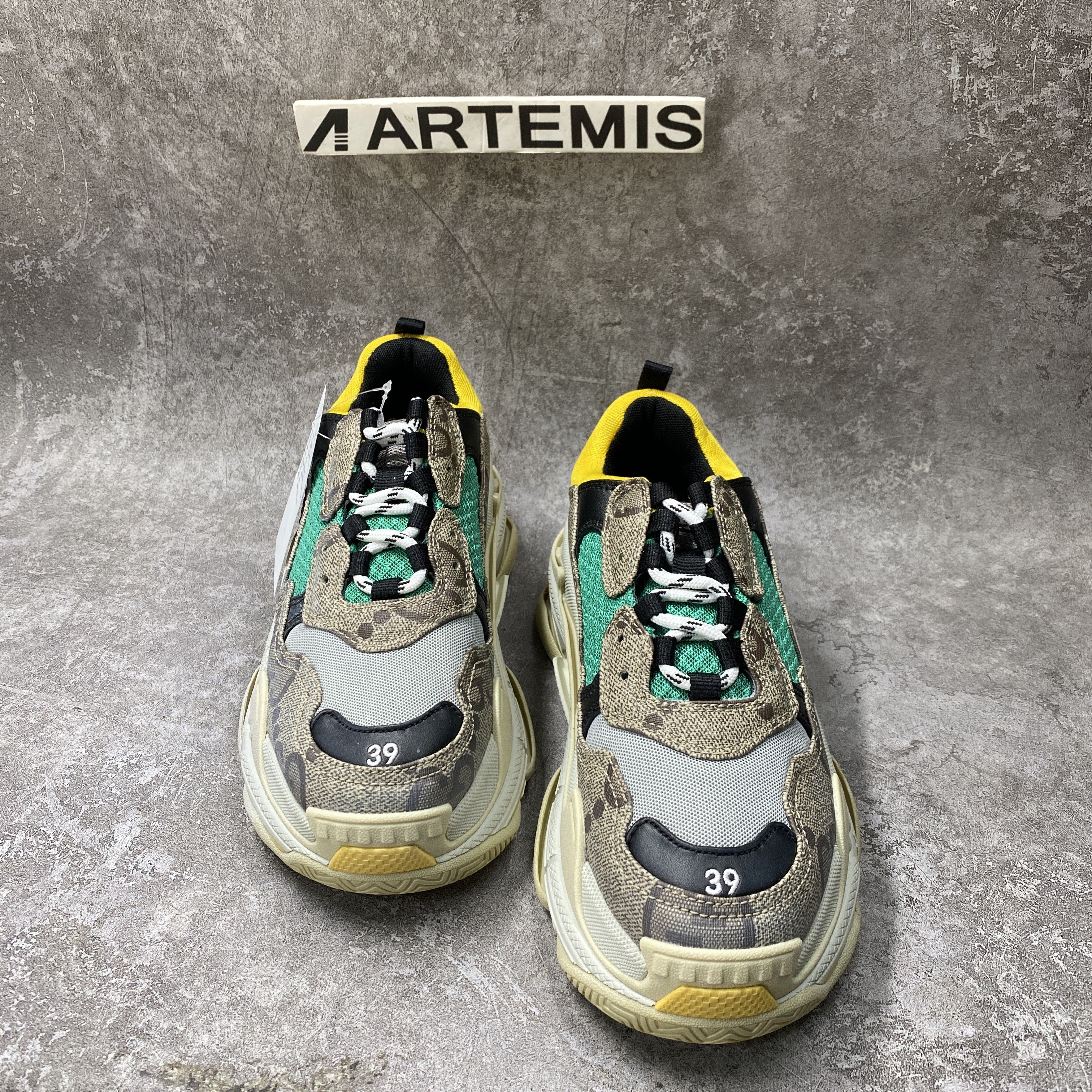 Balenciga x G The Hacker Project Triple Beige Green Yellow