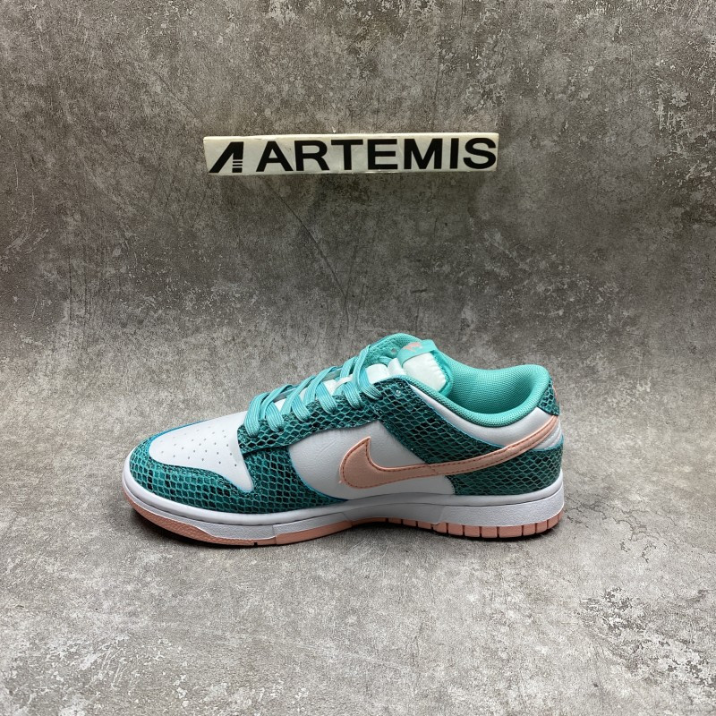 Nike Dunk Low Snakeskin Washed Teal Bleached Coral