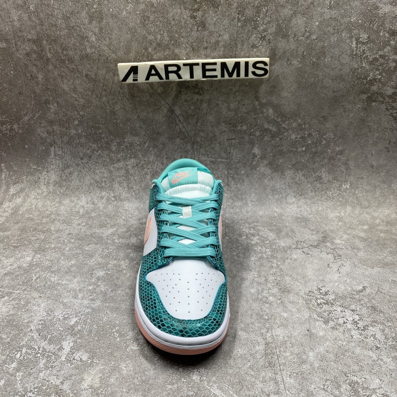 Nike Dunk Low Snakeskin Washed Teal Bleached Coral