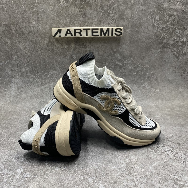 Channel Blended Fabrics Street Style Plain Sock Sneakers