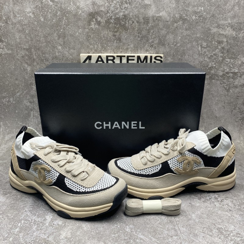 Channel Blended Fabrics Street Style Plain Sock Sneakers
