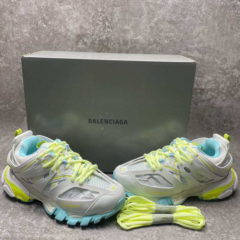 Balenciga Track White Neon Yellow