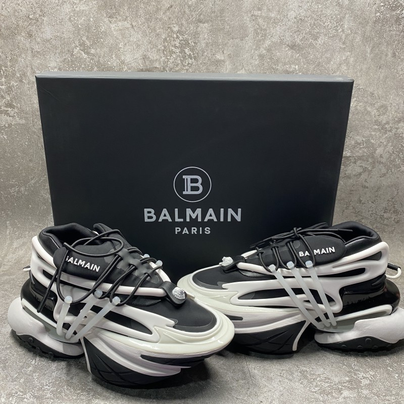 Balmain Unicorn Two-Tone Layered Sneakers
