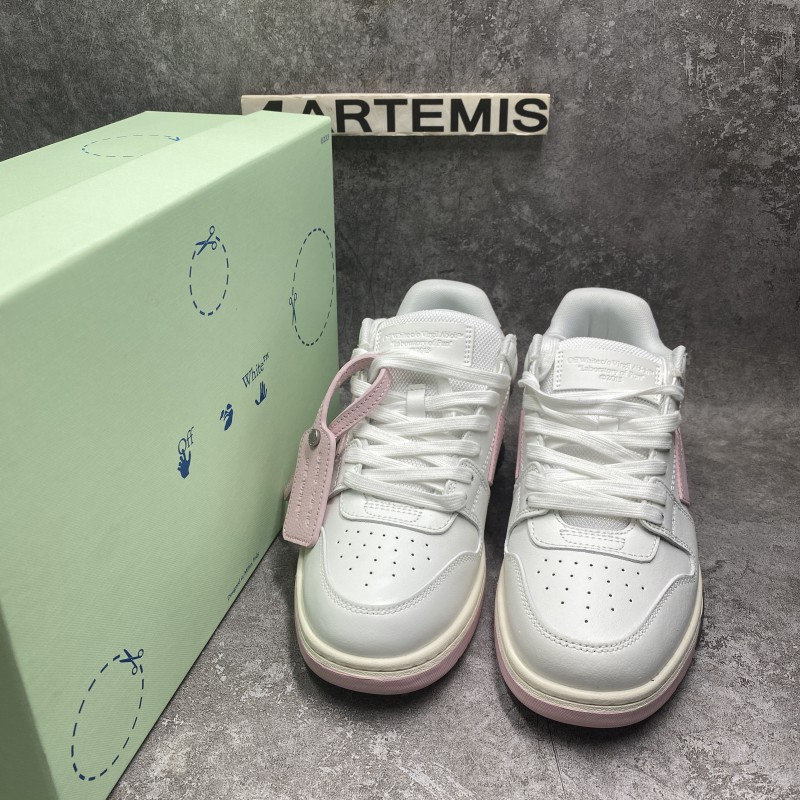 OFF-WHITE Out Of Office OOO Low Tops White Light Pink