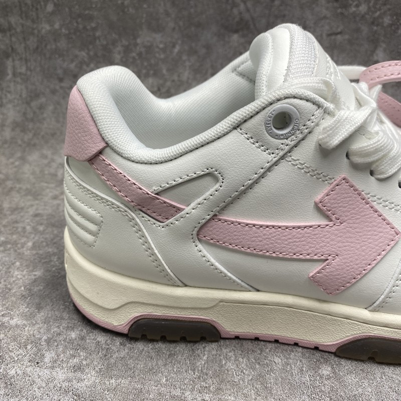 OFF-WHITE Out Of Office OOO Low Tops White Light Pink