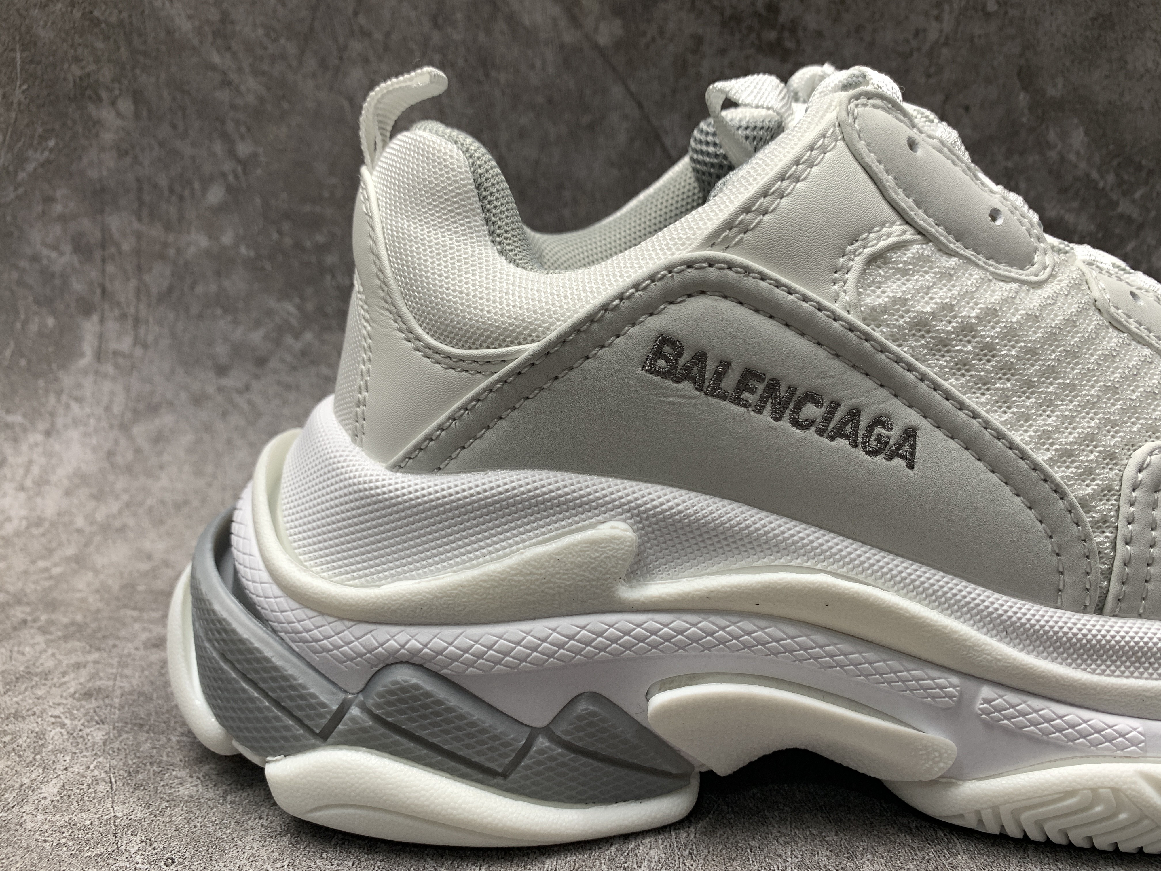 Balenciga Triple S Sneaker White and Metal Grey
