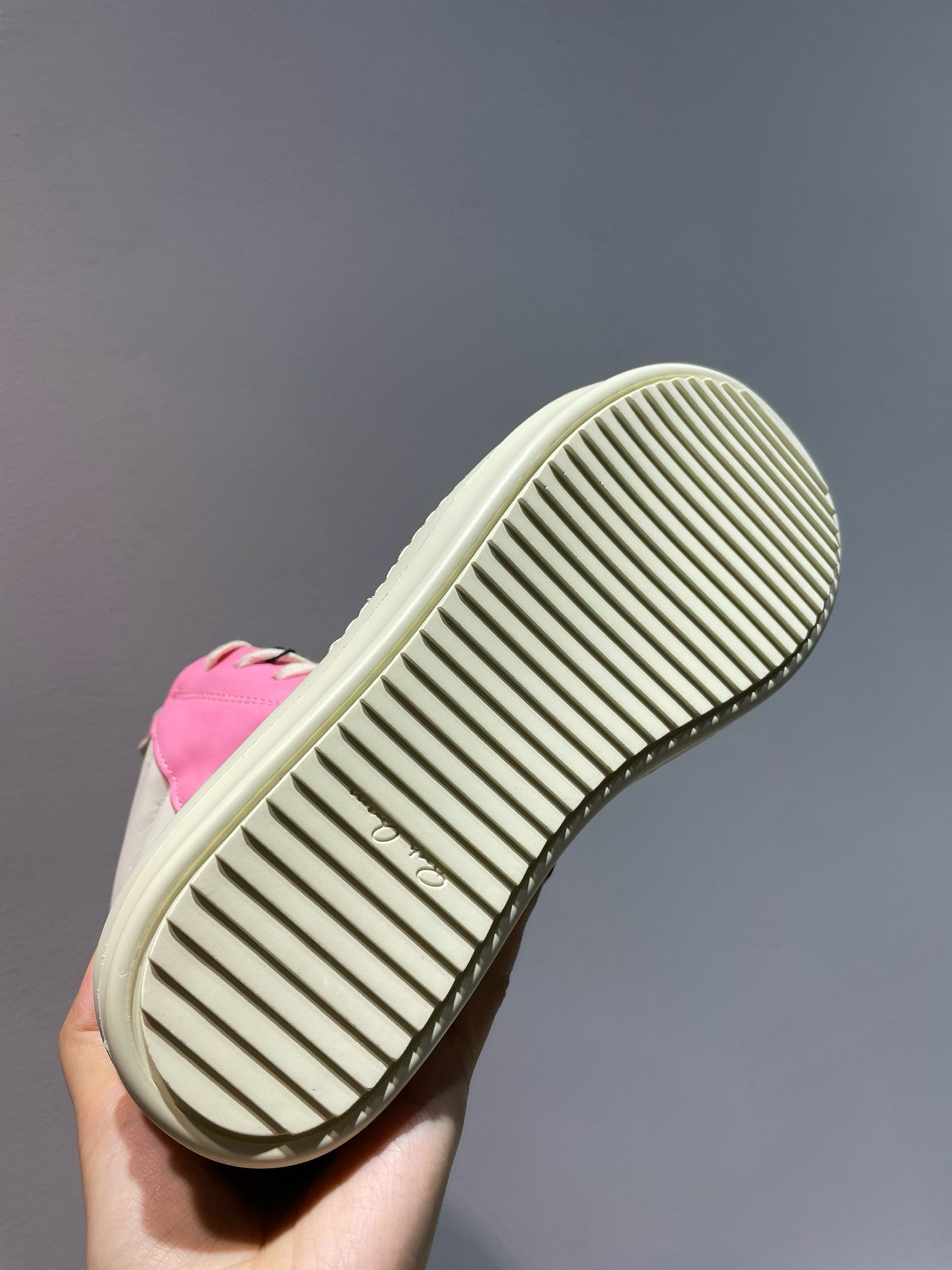 Rick Owens Geobasket High-Top Leather Pink Sneakers