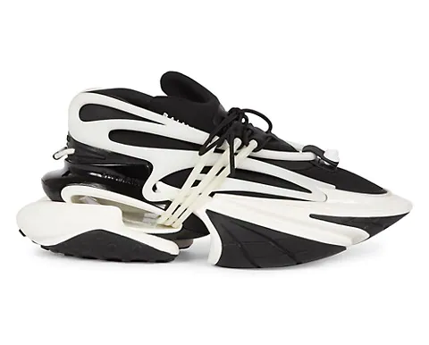 Balmain Unicorn Two-Tone Layered Sneakers