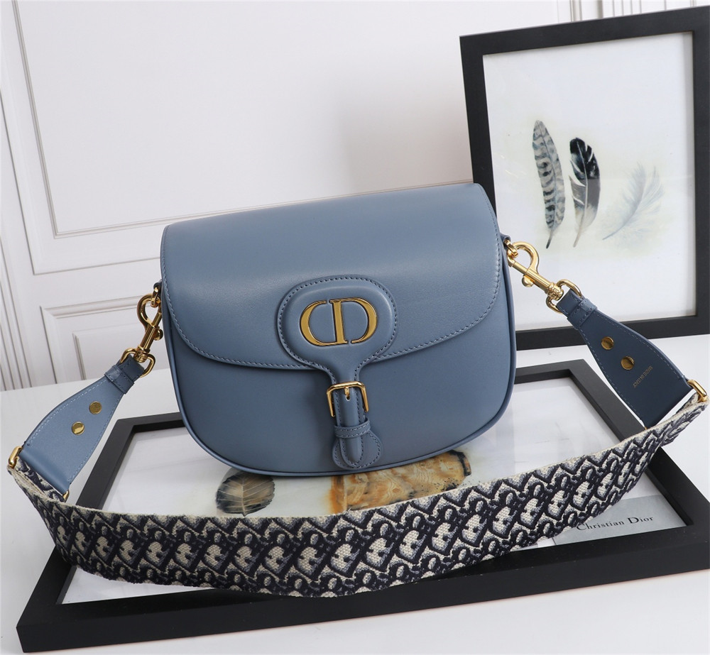 large D*or bobby bag blue box calfskin