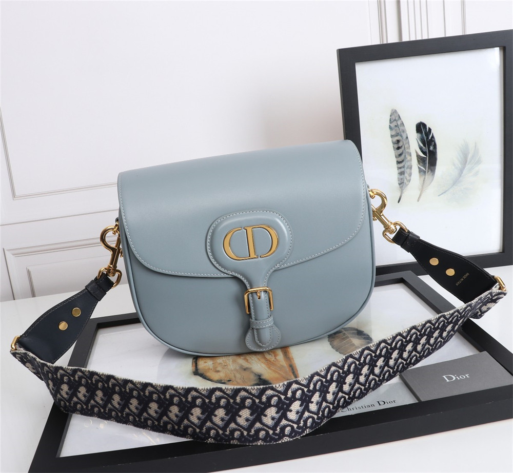 large D*or bobby bag light blue box calfskin