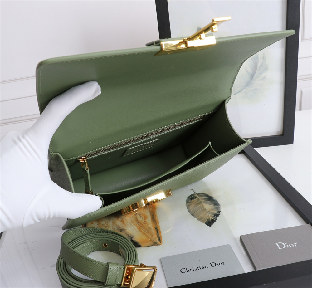 D*or 30 montaigne chain bag grained green