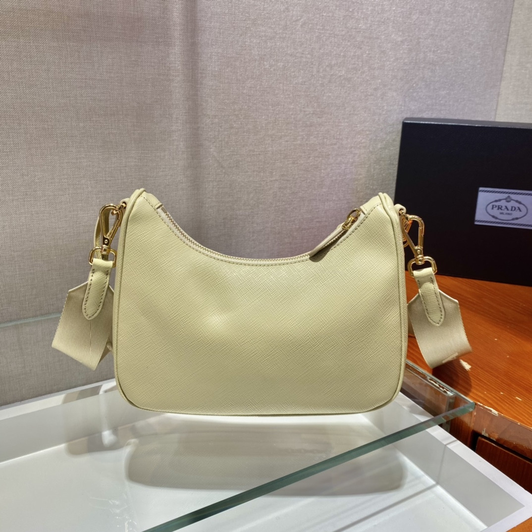 Pra*a re-edition 2005 saffiano leather bag yellow