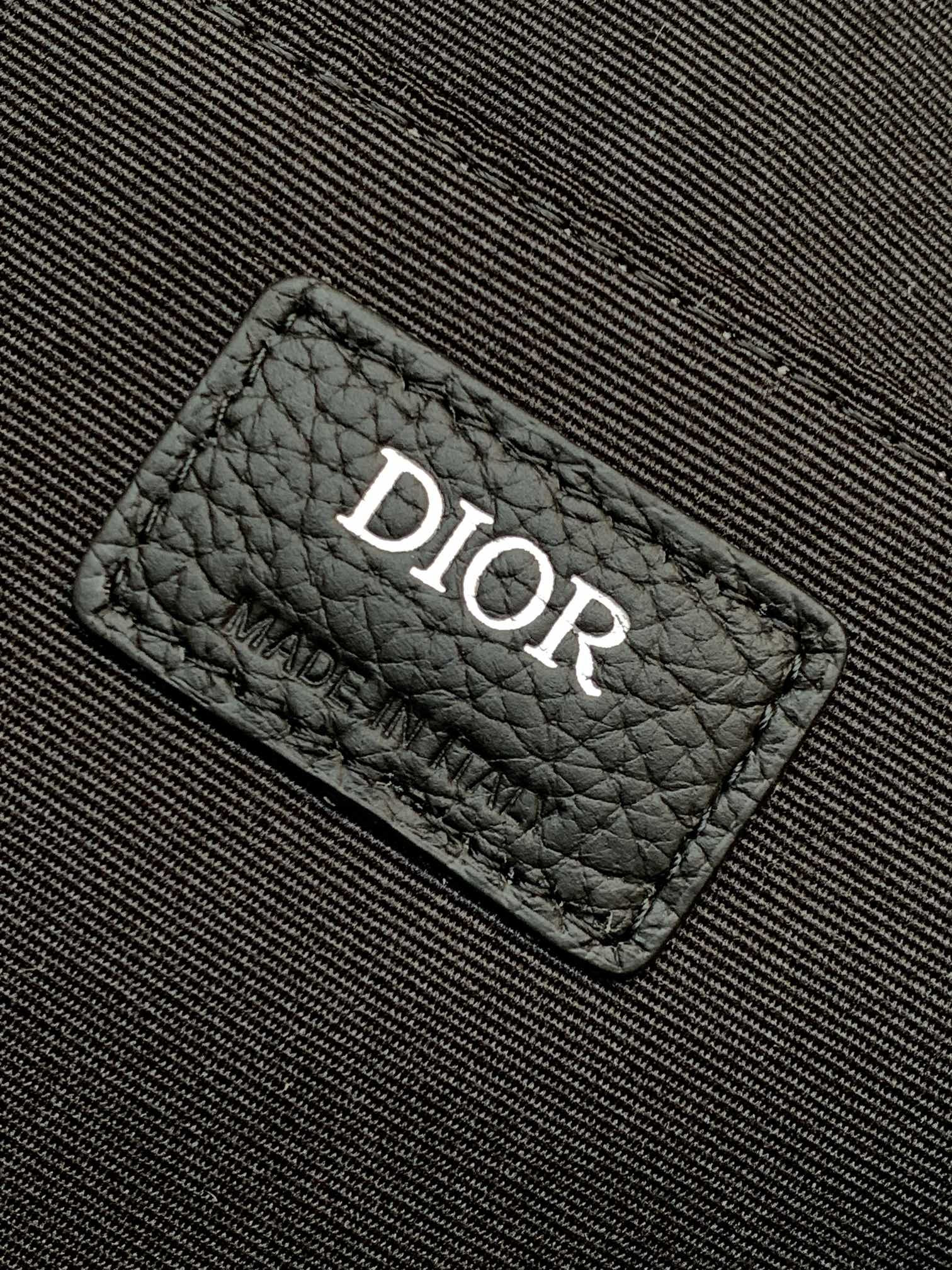D*or safari backpack  beige and black D*or oblique jacquard 11 x 16 x 5.5 inches