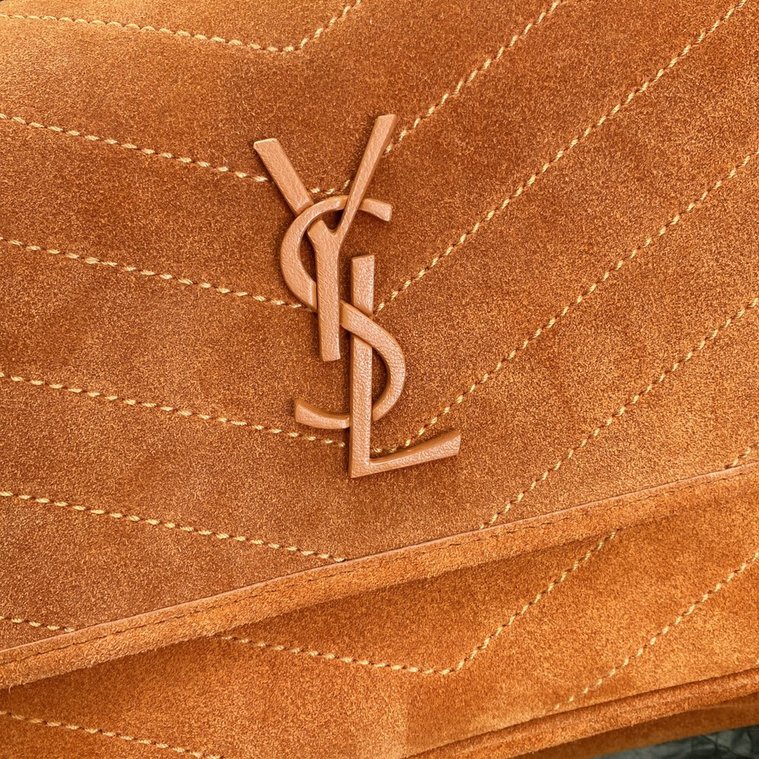 Y*L niki medium in suede orange 11 x 7.8 x 3.3 inches
