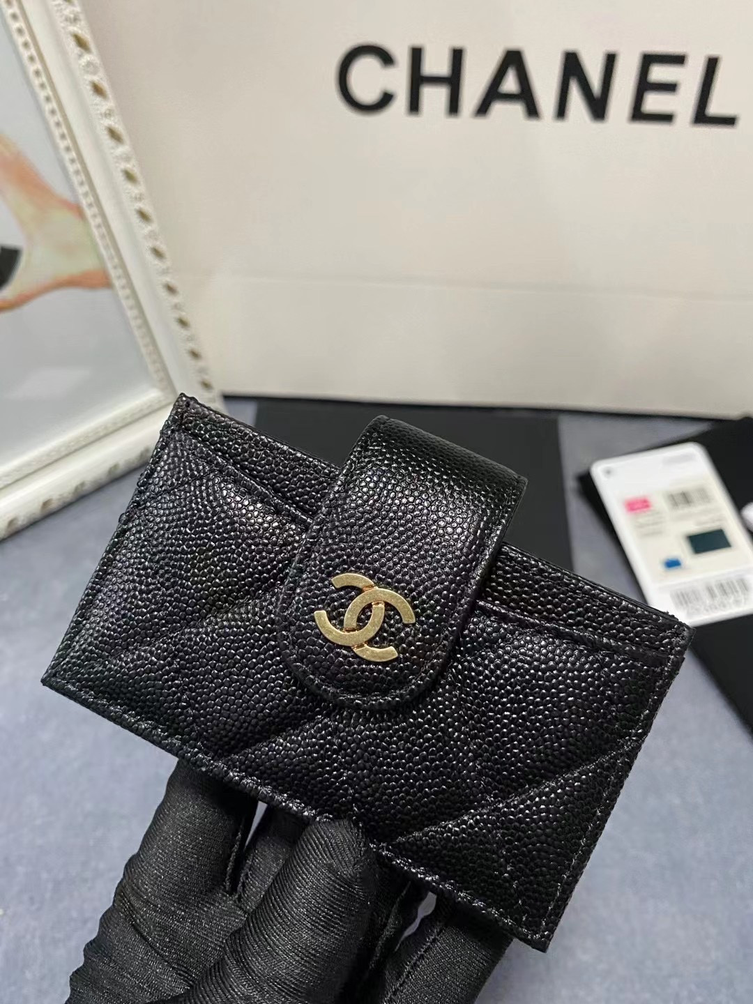 Ch*el card holder 10.4×7×2cm