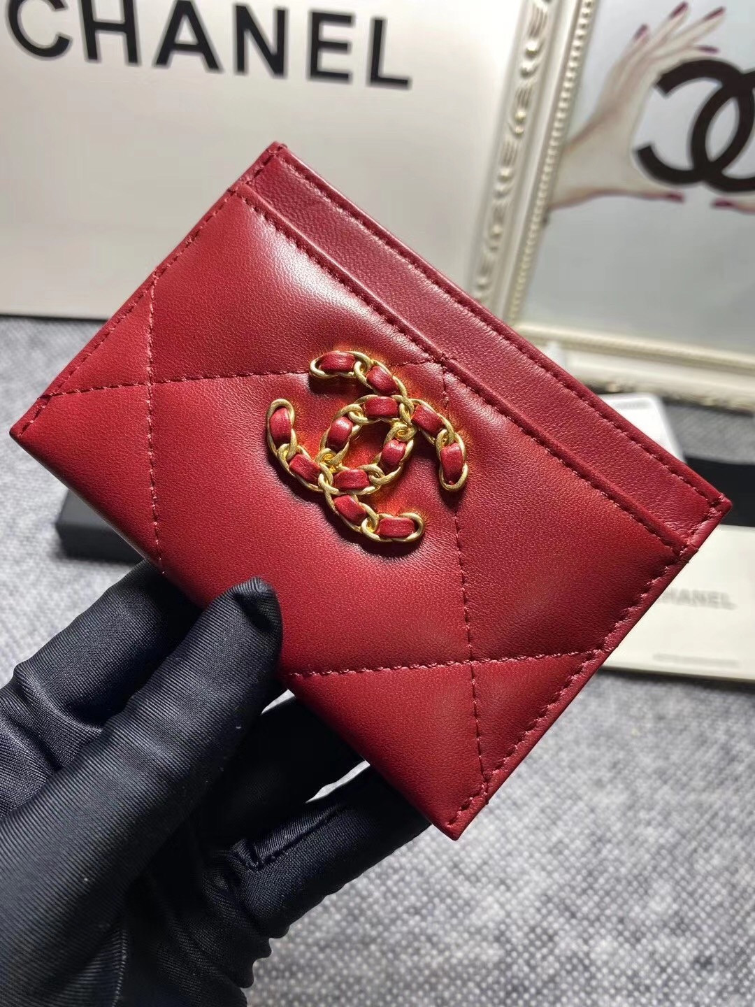 Ch*el card holder 11.2×7.5×0.5cm