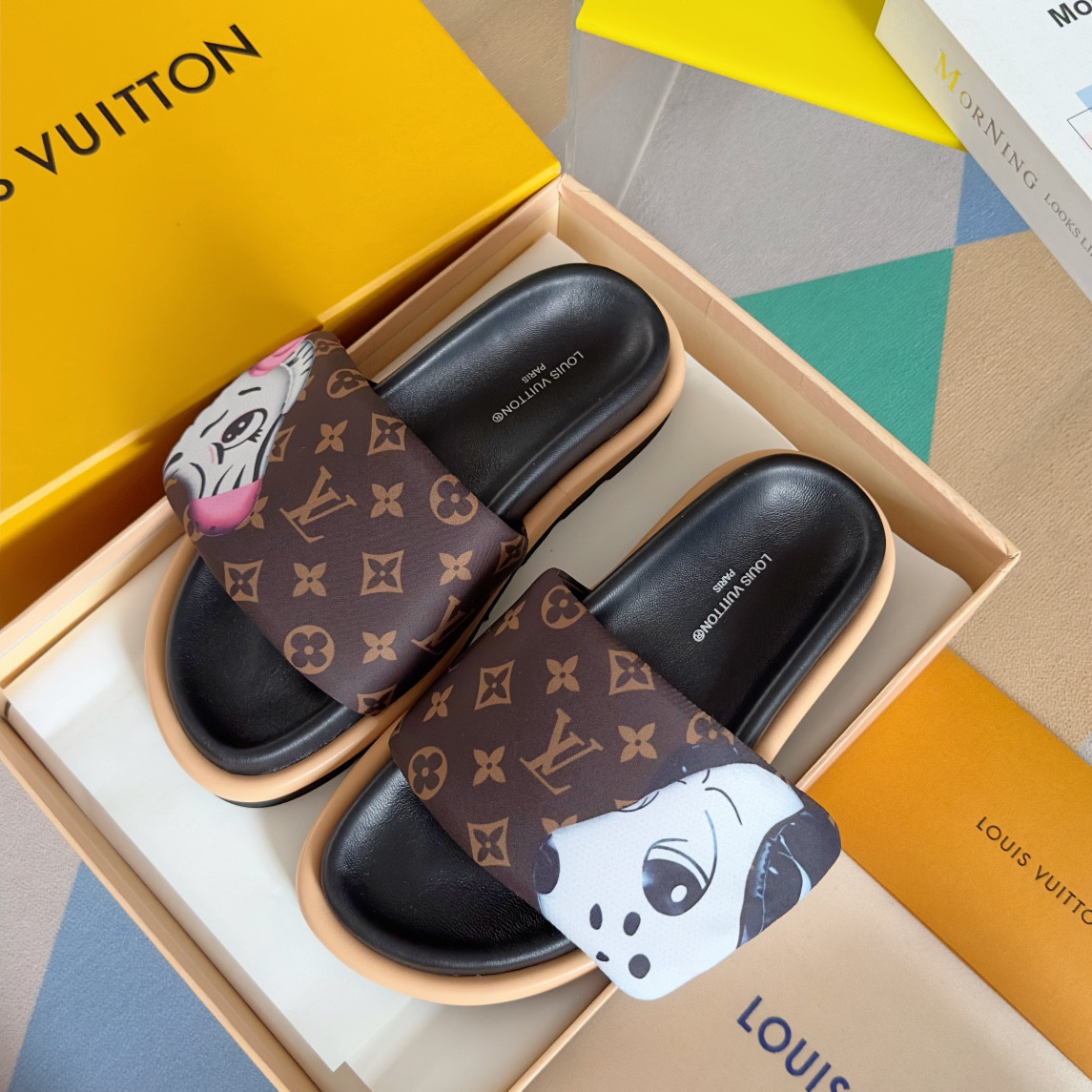 LV Pool Pillow Flat Comfort Mule