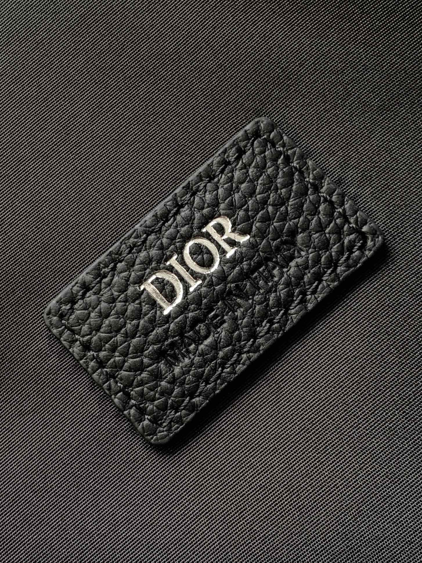 D*or zipped briefcase  black D*or gravity leather and black grained calfskin 37 x 28 x 6 cm