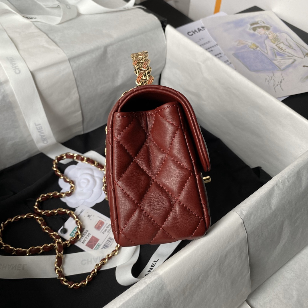 Ch*el 24a mini classic handbag 12 × 20 × 6 cm