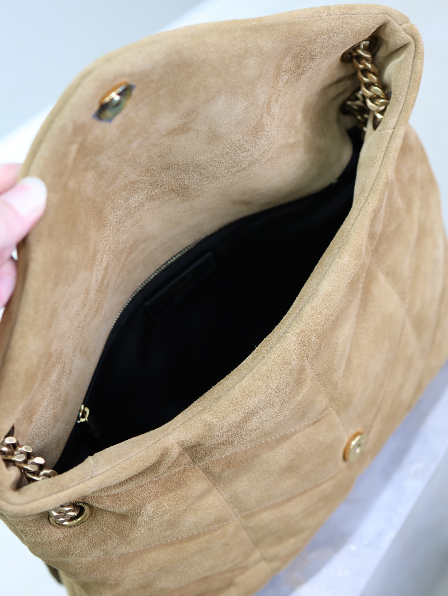 Y*L loulou  puffer (suede)  35x23x13.5cm
