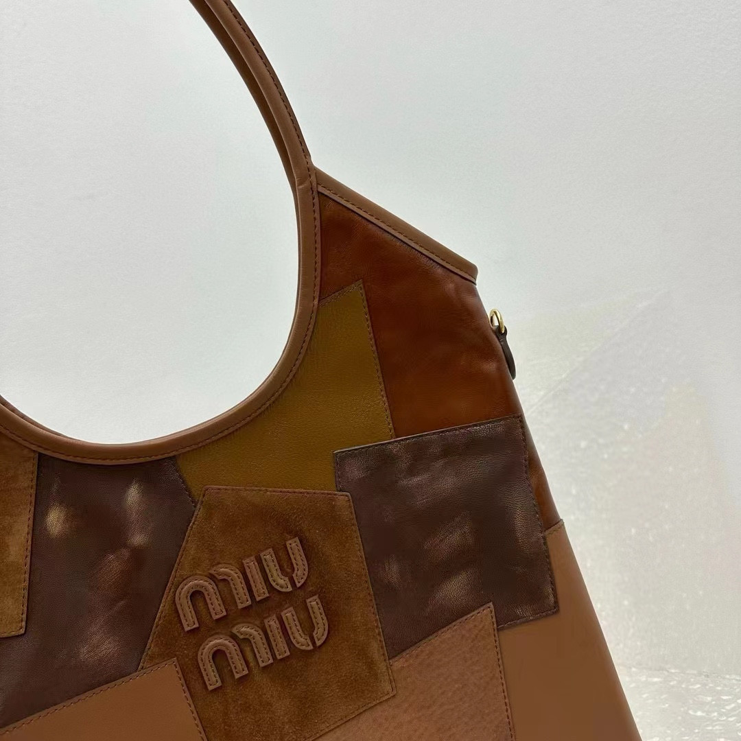Miu Miu IVY leather patchwork bag  40x35cm