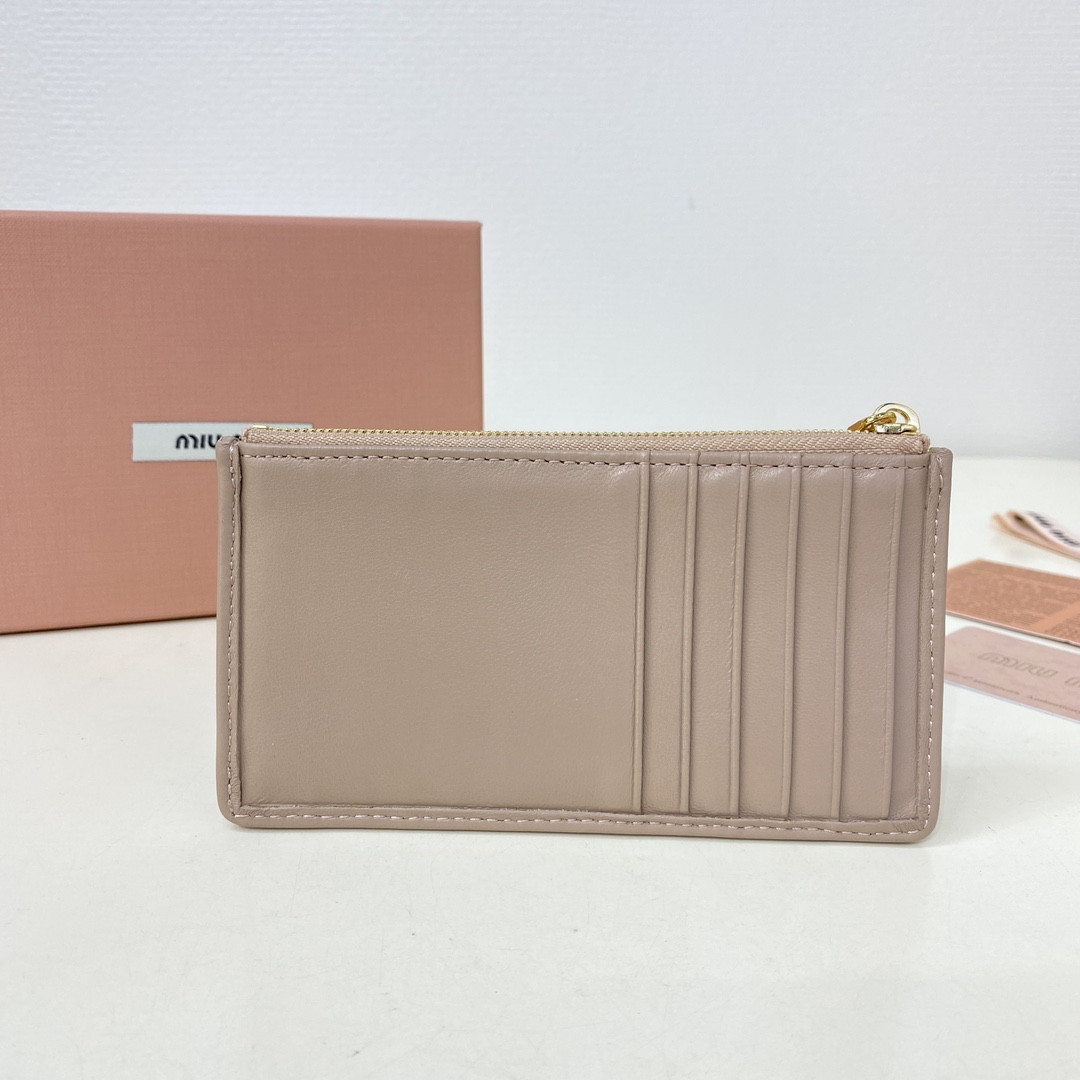 Miu Miu Matelassé nappa leather card holder 8X15cm